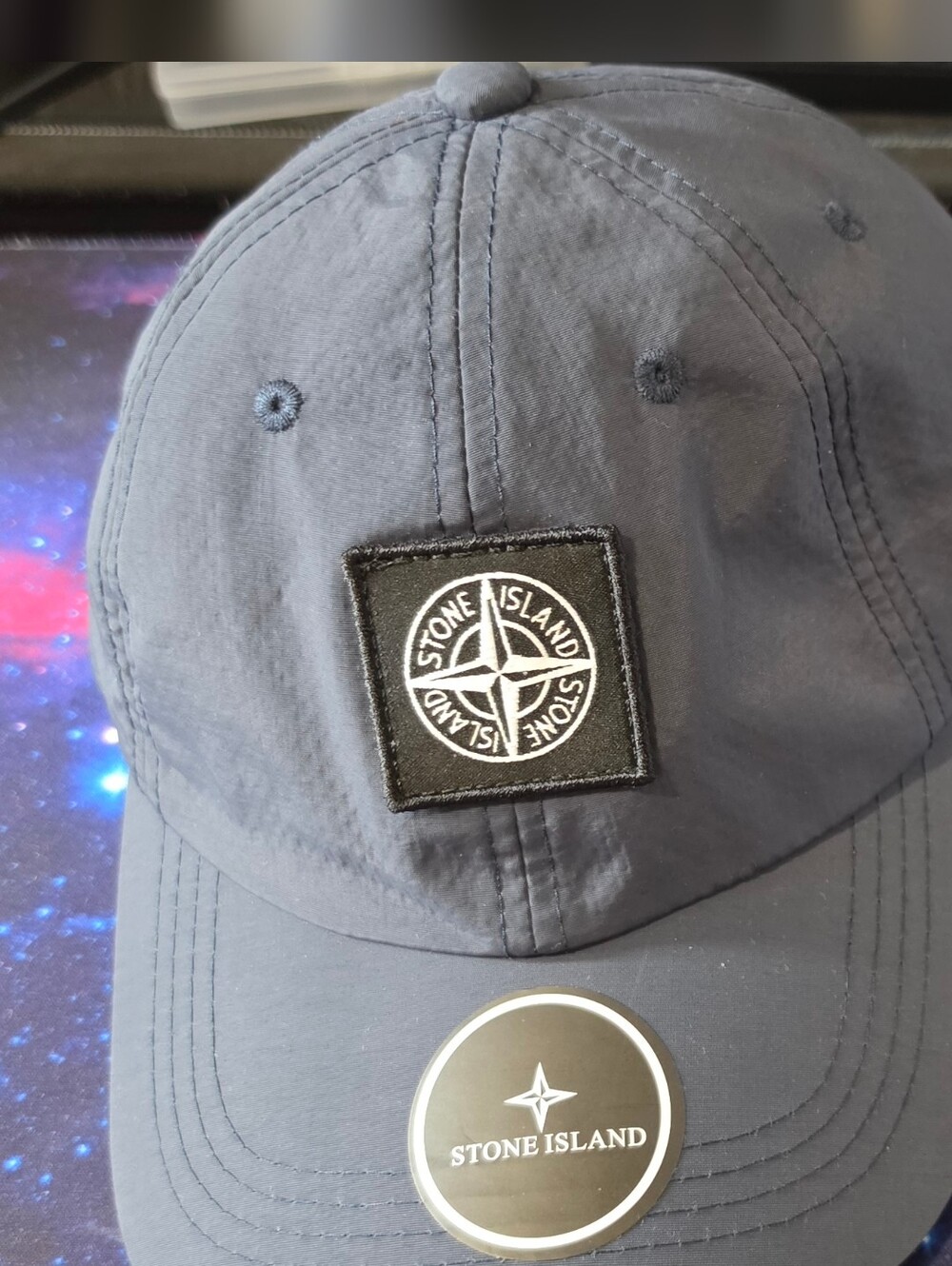 Stone Island Navy Blue Logo Patch Cap